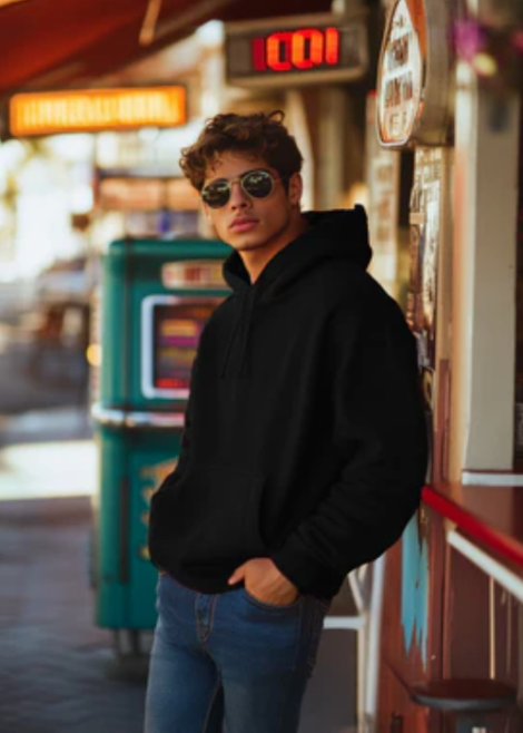 black hoodie
